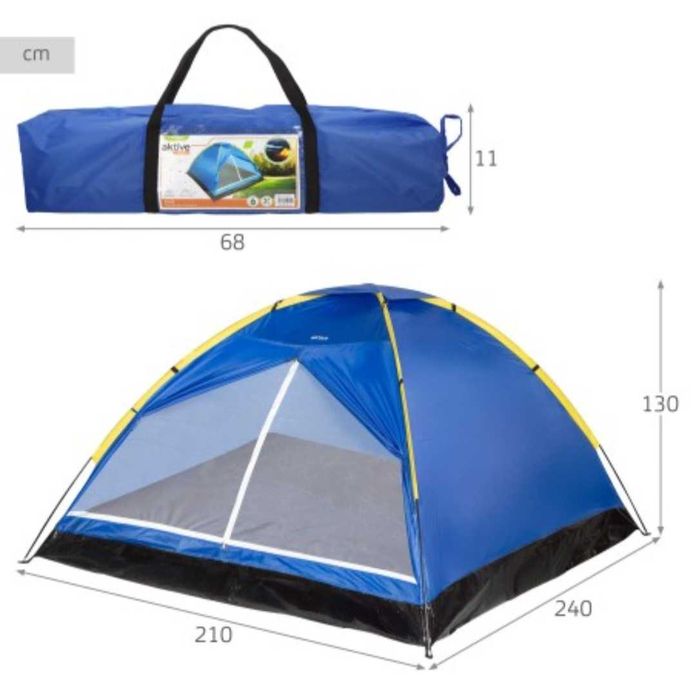 Nova - Tenda de campismo para 4 pessoas 210x240x130 cm em azul.