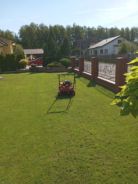 Wertykulacja trawnika aeracja