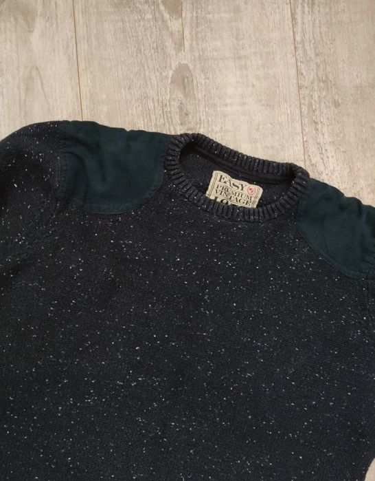 Ciepły sweter męski 40 L Easy granatowy 
Granatowy w białe drobinki.
M