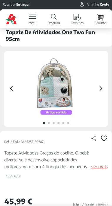 Tapete/Ginásio de atividades bebé