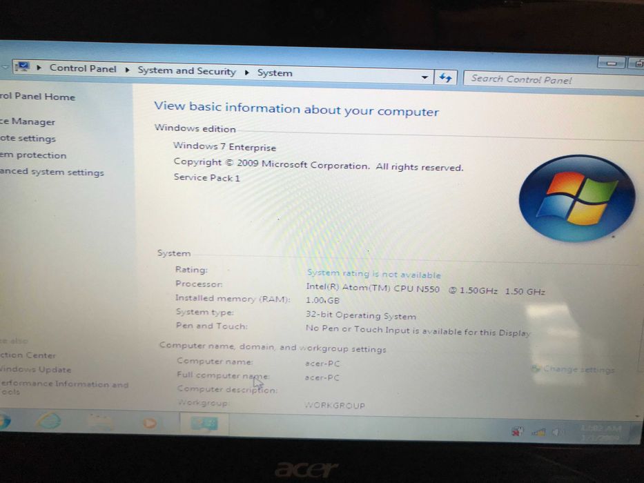 Нетбук Acer One D255