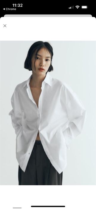 Біла сорочка Zara оверсайз