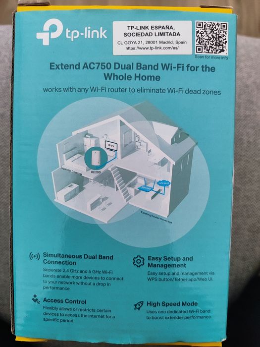 TP-Link Repetidor RE200 Extensor de Cobertura WiFi AC750