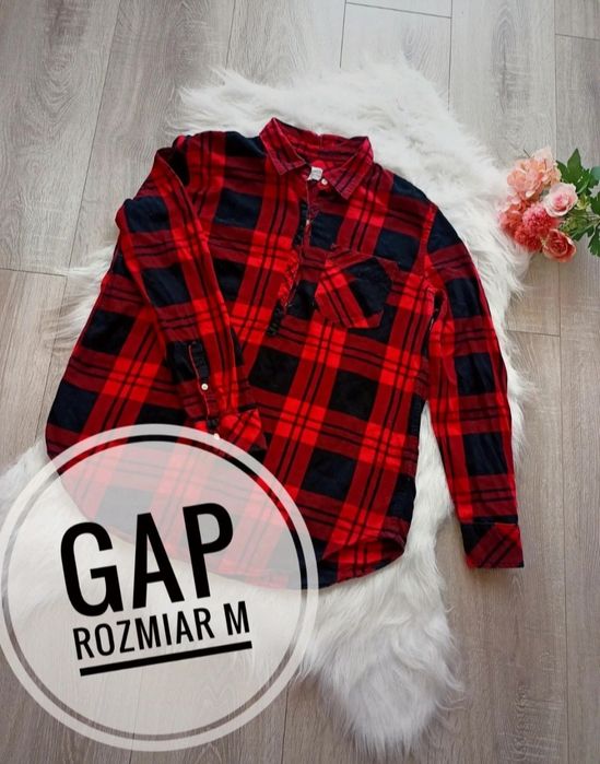 Koszula meska oryginalna GAP rozmiar M 38 czerwono czarna