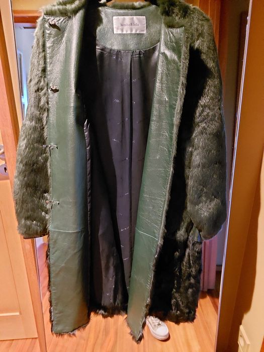 Casaco comprido Bimba y Lola, cor preto/verde em  pêlo  de ovelha