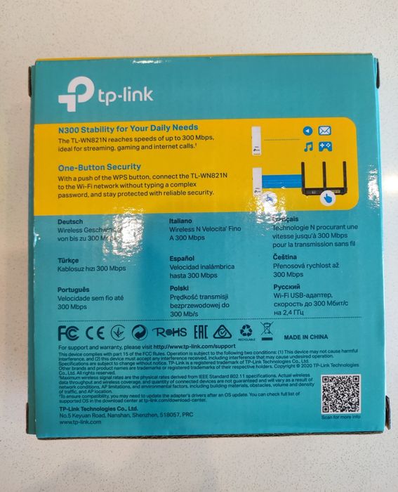 Adaptador USB tp-link 300 mbps