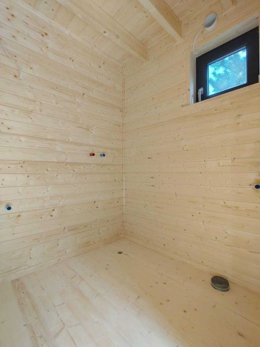 Drewniany domek letniskowy Jan III 65 +27 m2-ROD, ośrodek wypoczynkowy