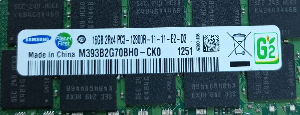 Memórias Samsung 16 GB / PC3