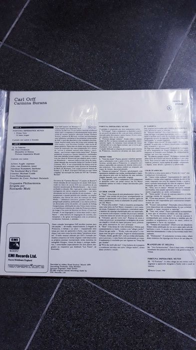 LP vinil. Carl Orff, Carmina Burana