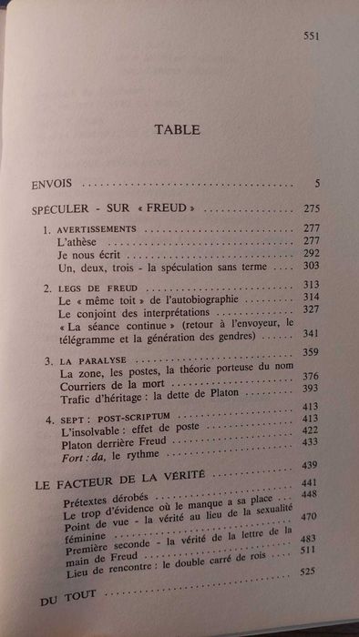La Carte Postale  de Socrate à Freud eu au-delà   de  Jacques Derrida