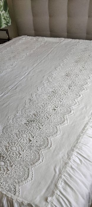 Colcha de cama casal em linho