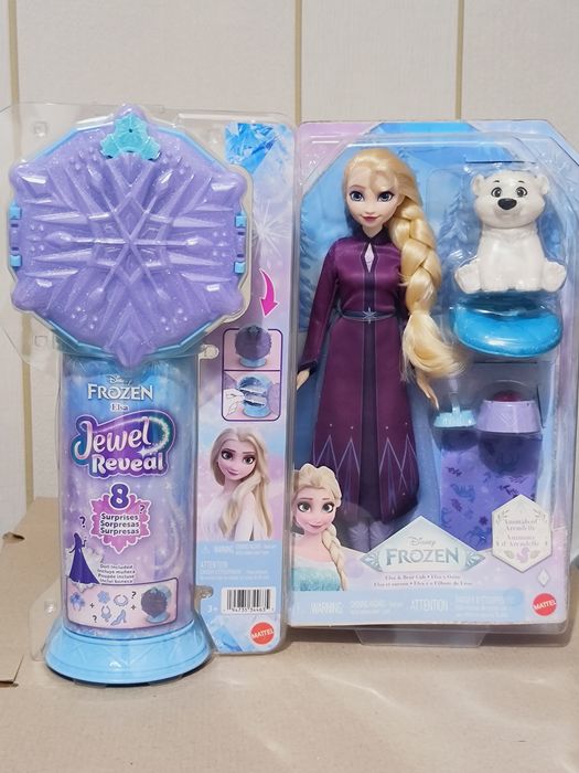 Лялька Ельза та ведмежа Mattel Disney Frozen Elsa Fashion Doll Bear Cub Figure Сяйво самоцвітів JJY36