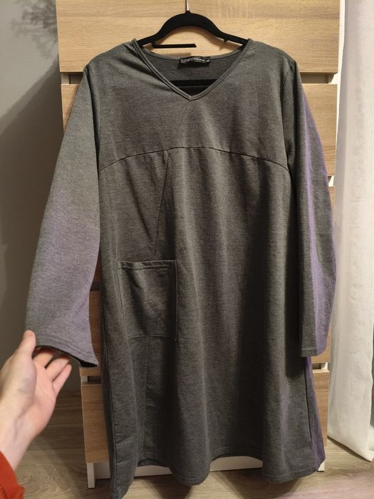 Sukienka szara na codzień rozmiar 44