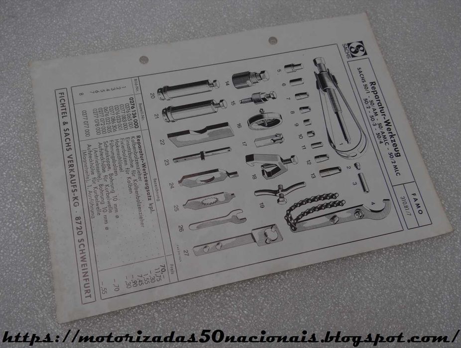 Sheets with Tool List for Sachs Engine Repair64741036961665122