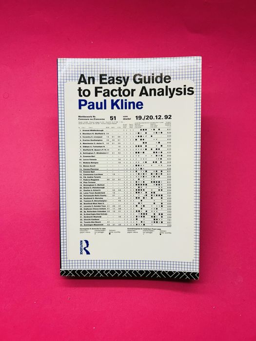 An easy guide to a factor analysis Paul Kline