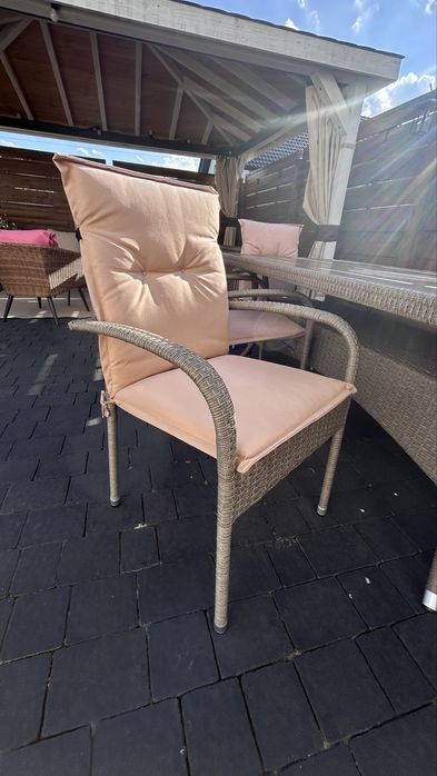 Stol ogrodowy, stół z krzeslami technoratan