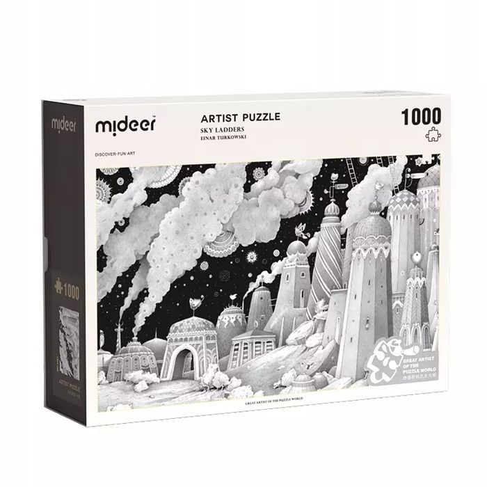 Puzzle 1000 Elem. Artystyczne Dla Dzieci Z Klejem Mideer - Płynące Wieżowce. Nowy Produkt