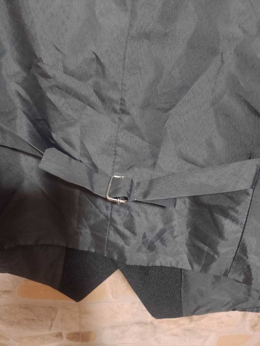 (XL) Szara, Ekskluzywna kamizelka garniturowa z Londynu