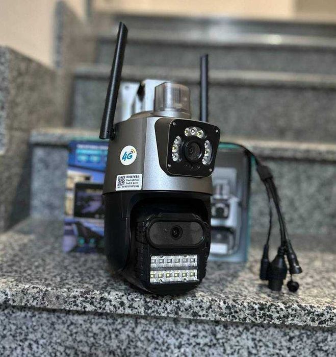 Двойная 4G LTE камера видеонаблюдения V380 pro с ночным видением P11