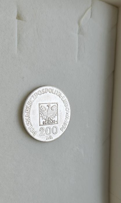 Moneta 30lat PRL 200zl srebro połysk Rzeczypospolita ludowa 1974 lux