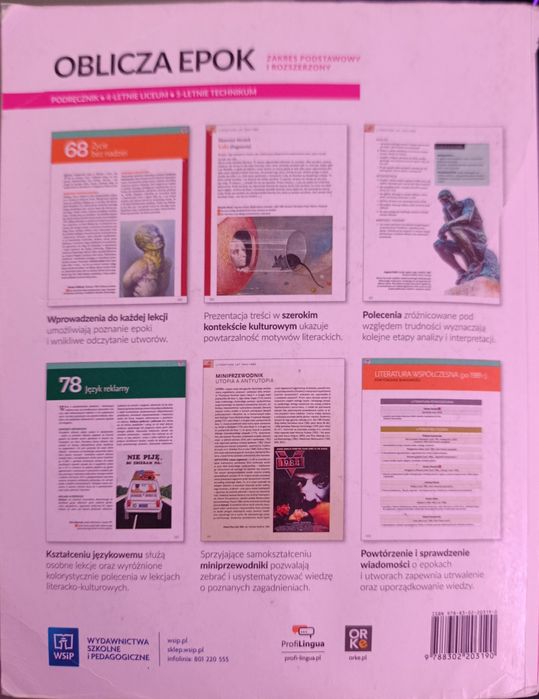 Oblicza epok 4, język polski, liceum technikum.