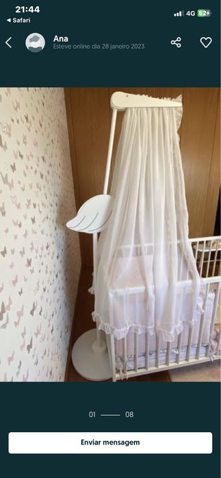 Dossel para cama bebeem cegonha