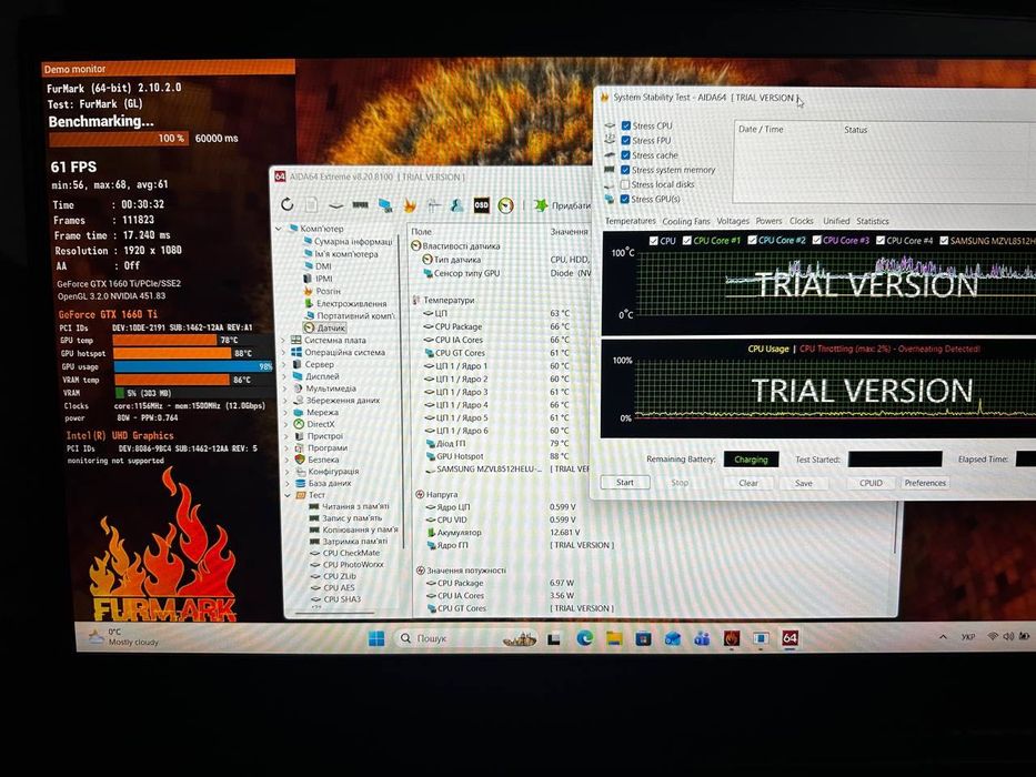 Ігровий ноутбук MSI GF65 Thin 10SDR i7-10750H GTX 1660Ti 16Gb