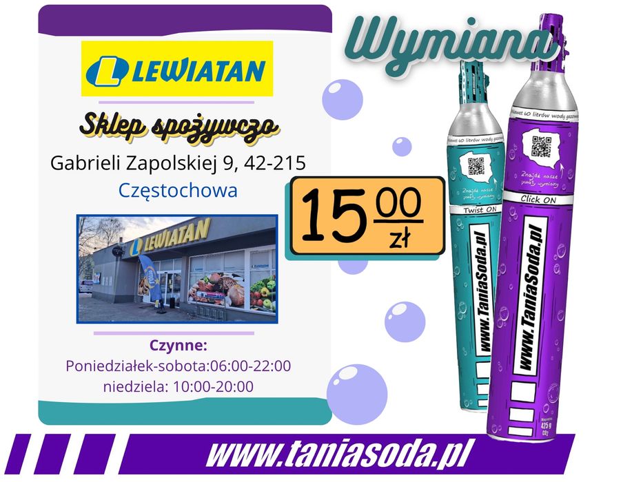 Gaz Soda CO2 425g do saturatorów Stream quick on twist on connect