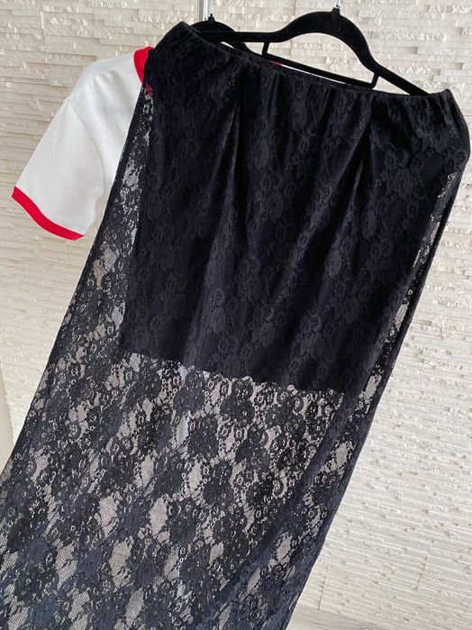 Rezerwacja Project Runway Lemonada spódnica  koronka  maxi na gumie