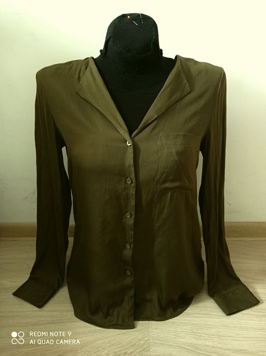 Koszula satynowa khaki moro