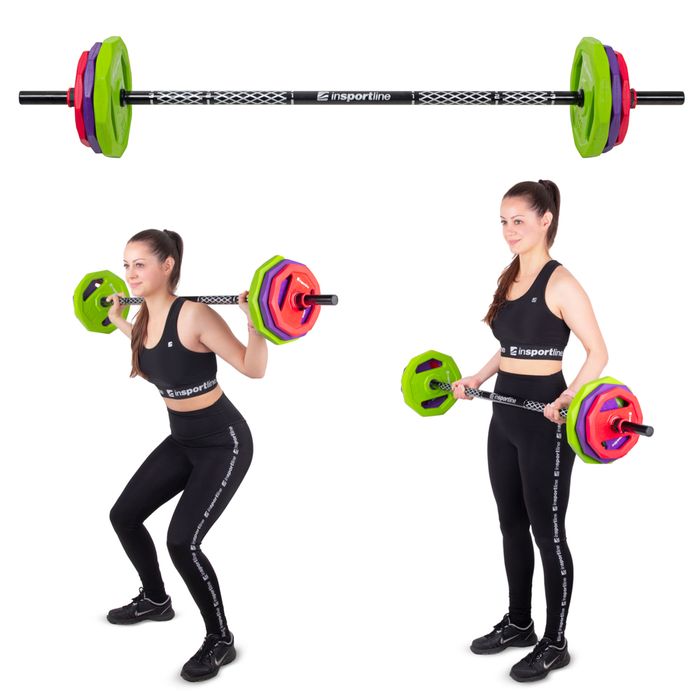 Zestaw sztanga + obciążniki inSPORTline Pumpino ∙ 4-19 kg