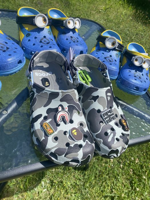 Шльопкі,тапкі,crocs мінйон,minion,бейп,Bape