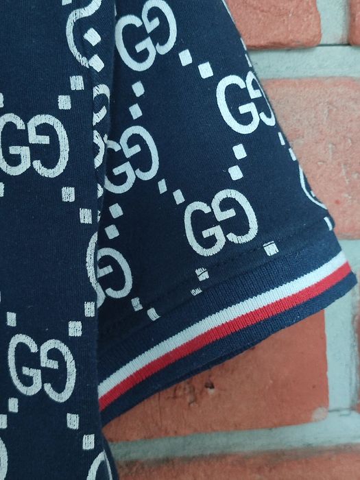 Koszulka męska polo z monogramem Gucci. Rozmiar L