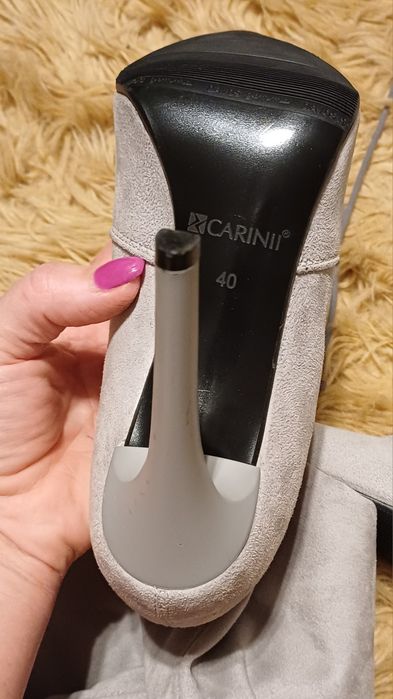 Szpilki kozaki Carini dlugie cappuccino 40