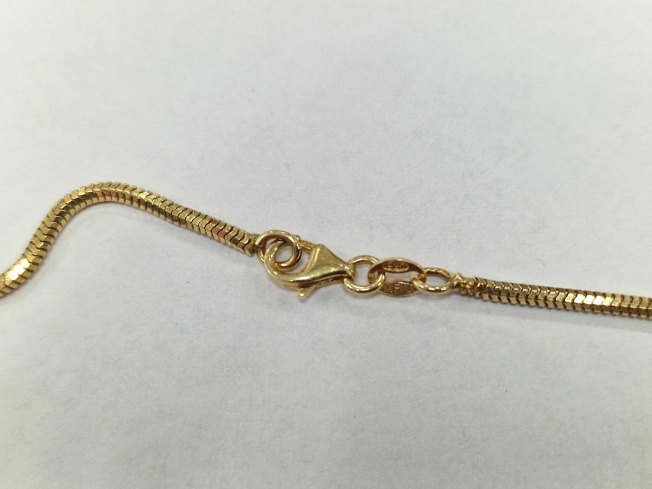 Srebrny łańcuszek damski/ 925/ Srebro złocone/ 7.38 gram/ 60cm/ Żmijka