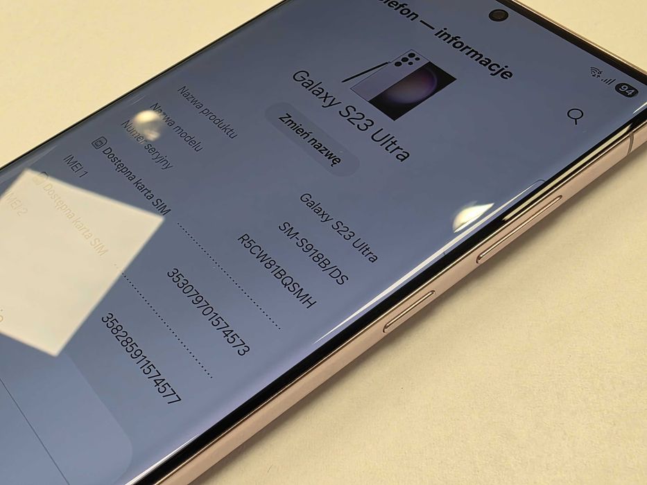 Samsung Galaxy S23 Ultra 5G Dual SIM/ 8GB/ 256GB/ Lavender/ Grade A-/ + ładowarka/ GW 12 MSC