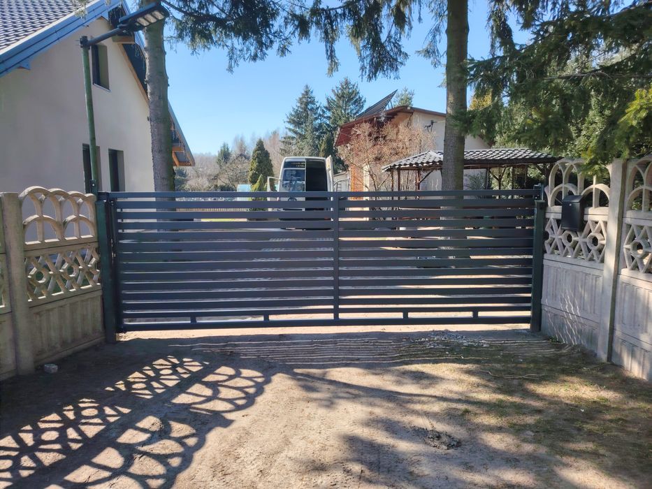 Brama przesuwna 5m grafit antracyt montaż transport