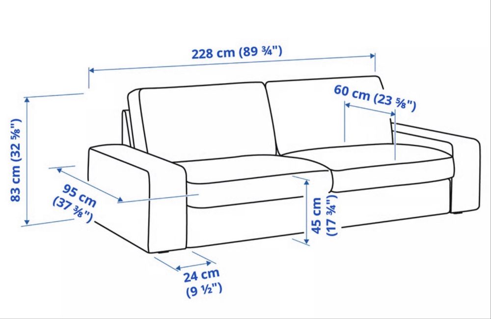 Sofá tres lugares IKEA Kivik