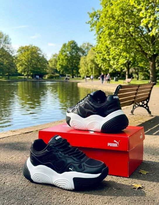 Жіночі весняні чорні кросівки Puma/натуральна шкіра/демісезонні/пума