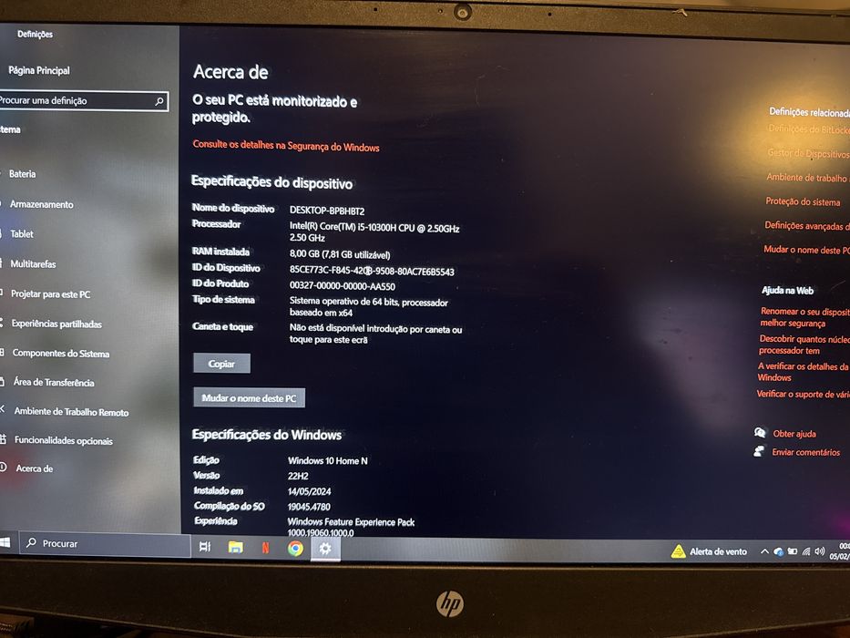 portatil hp pavilion ainda na garantia