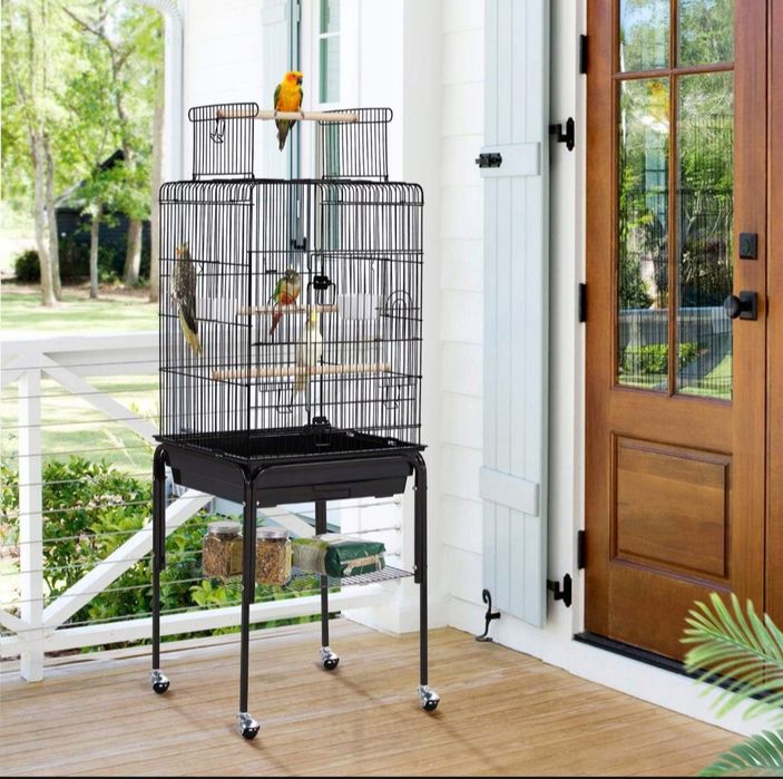 Klatka Dla Ptaków Papug Woliera stojak 46,5 x 46,5 x 46,5 x 136 cm