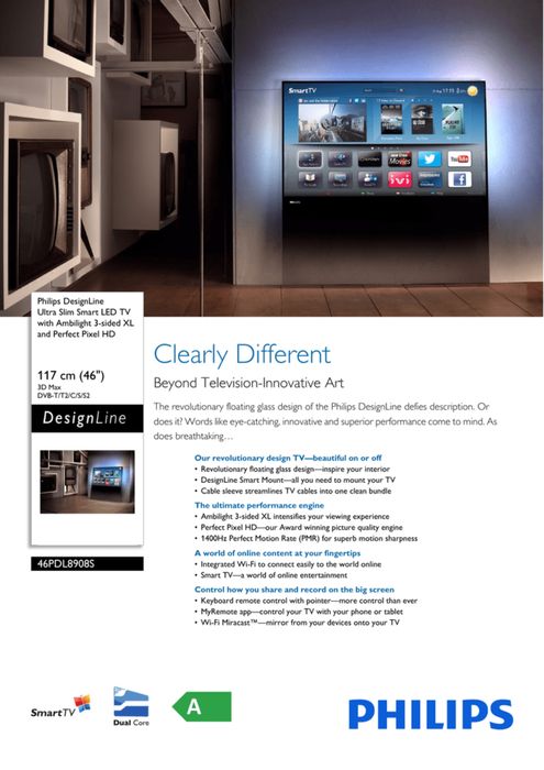 TV PHILIPS 46PDL8908S DesignLine