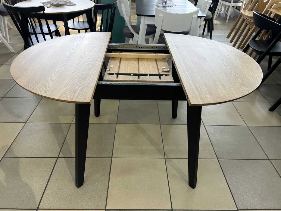 Стіл Соренто Д100+40 кухонний круглий розкладний дубовий на кухню дуб