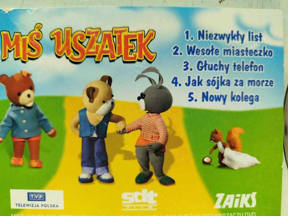 Miś Uszatek 5 odcinków VCD koperta 45 minut  bajki dzieci