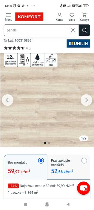 Panele winylowe LVT IVC.  NOWE w opakowaniu nieużywane