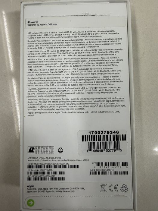 iPhone 15 - 512 Gb de armazenamento