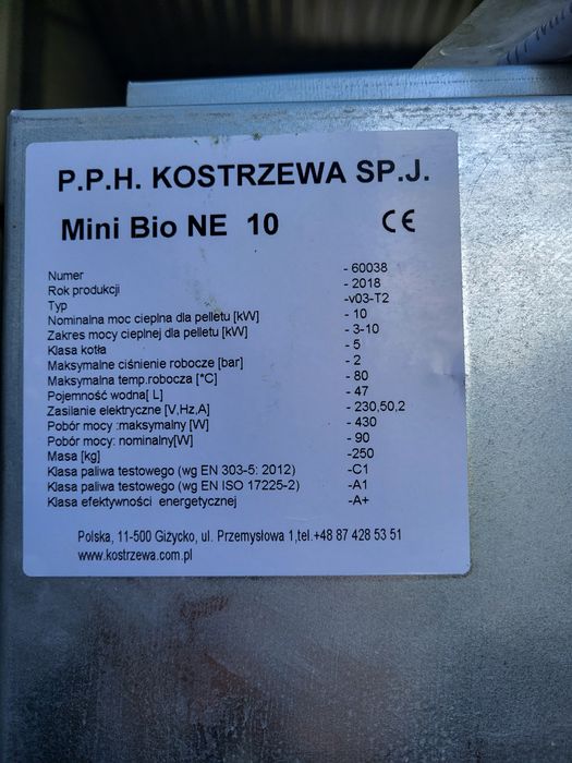 Piec na pellet Kostrzewa
