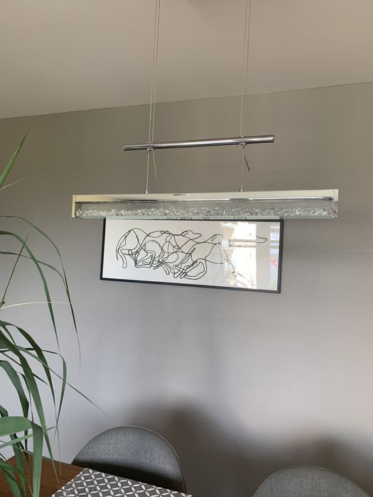 Lampa wisząca listwa LED nad stół z kryształami