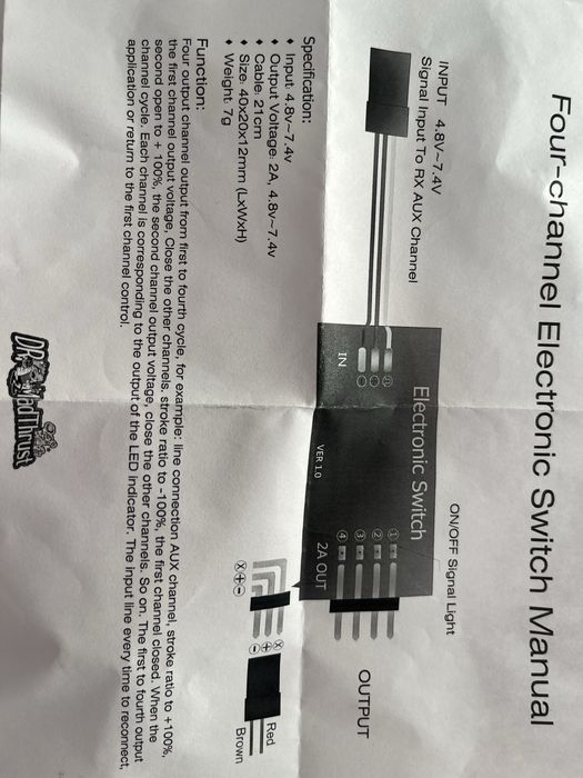 Cztero kanaliwy elektroniczny przelacznik kanalow rc