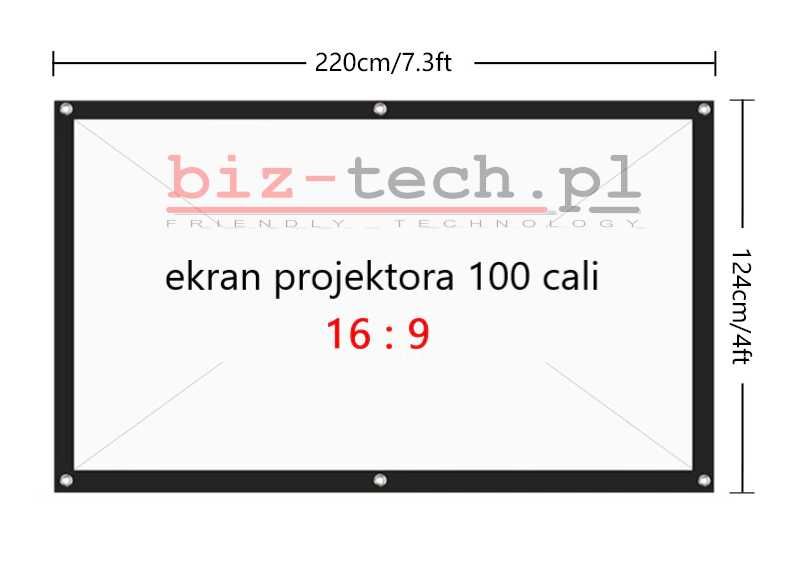 Ekran projektora 100 cali NOWY PL 24h